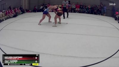 193 lbs Round 3 (8 Team) - Hayleen Martinez, Kansas Pink Gecko vs Macy Barber, Nebraska Blue