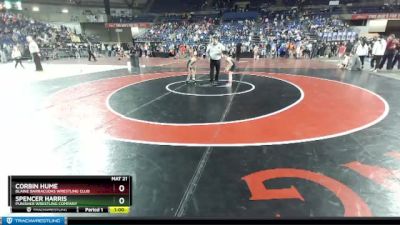 63 lbs Cons. Round 3 - Spencer Harris, Punisher Wrestling Company vs Corbin Hume, Blaine Barracudas Wrestling Club