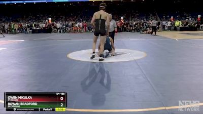 D4-165 lbs Cons. Round 3 - Owen Mikulka, Ithaca HS vs Rowan Bradford, Decatur HS