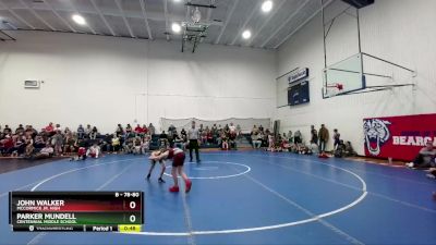 78-80 lbs Round 3 - Parker Mundell, Centennial Middle School vs John Walker, McCormick Jr. High