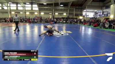 125 lbs Champ. Round 1 - Joey Manginelli, Springfield College vs Greg Fischer, Wesleyan University (Connecticut)