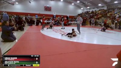 34-35 lbs Round 4 - Uriah Baker, PVBC WARRIORS vs Grayson Roth, Fort Morgan WC