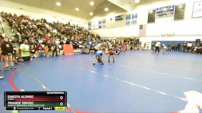 56 lbs Quarterfinal - Frankie Dinoso, Rancho Bernardo Wrestling Club vs Dakota Alonso, Cvbjj