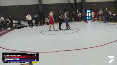 215 lbs Quarterfinal - Corban Patchett, WA vs Dereon Peters, OR