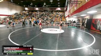 100 lbs Cons. Round 2 - Braxton Blumenshine, Riverton Middle School vs Tucker McDonald, Powell Middle School