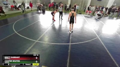 144 lbs Cons. Round 1 - Brett Durrant, Wasatch vs Cooper Bolton, Jordan