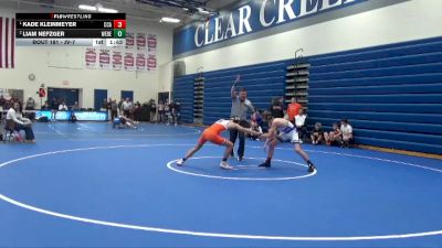 JV-7 lbs Round 3 - Kade Kleinmeyer, Clear Creek-Amana vs Liam Nefzger, West Delaware, Manchester