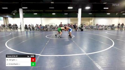 150 lbs Consi Of 64 #1 - Malcolm Wright, GA vs Jacob Critchfield, NH