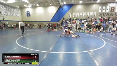 108 lbs Champ. Round 2 - Alsea Fonohema, Champions Wrestling Club vs McKay Hallman, Davis Wrestling Club