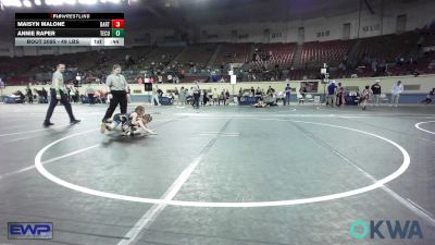 49 lbs 2nd Place - Maisyn Malone, Bartlesville Wrestling Club vs Annie Raper, Tecumseh Youth Wrestling