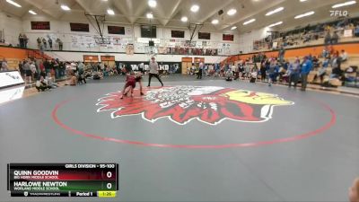 95-100 lbs 1st Place Match - Harlowe Newton, Worland Middle School vs Quinn Goodvin, Big Horn Middle School