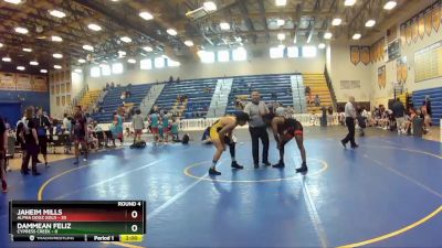 160 lbs Round 4 (8 Team) - Jaheim Mills, Alpha Dogz Gold vs Dammean Feliz, Cypress Creek