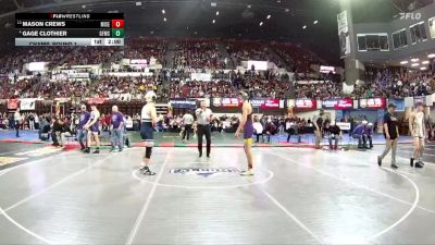 AA - 138 lbs Champ. Round 1 - Mason Crews, Missoula Sentinel vs Gage Clothier, Great Falls / MSDB