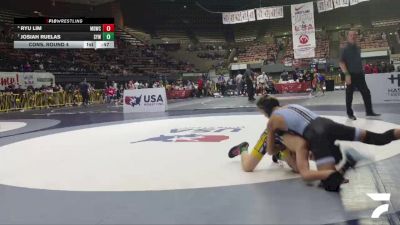 Schoolboys - 100 lbs Cons. Round 4 - Ryu Lim, Mad Dawg Wrestling Club vs Josiah Ruelas, Shafter Youth Wrestling