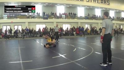 141 lbs Quarterfinal - Michael Kallimani, Manchester vs Justin Fortugno, Wisconsin-Whitewater