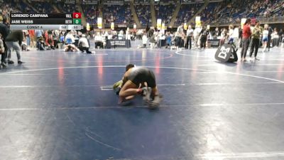 125 lbs Consy 4 - Lorenzo Campana, Valley vs Jase Weiss, Beth Center