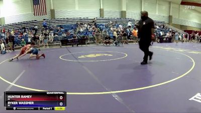 92 lbs Quarterfinal - Hunter Ramey, IN vs Ryker Wassmer, IN