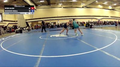 138 lbs Quarterfinal - Madison Small, Trine University vs Ryen Allen, Alma Collage