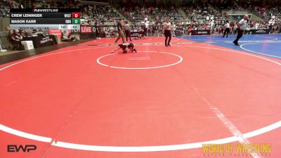 52 lbs Consi Of 16 #2 - Crew Leininger, Westshore Wrestling Club vs Mason Karr, Roundtree Wrestling Academy