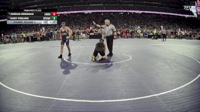 D2-175 lbs Champ. Round 1 - Kurt Freling, Mt Pleasant HS vs Jordan Brennan, Linden HS