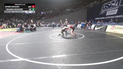 2A/1A Boys 132 Quarterfinal - Jayden Kuvaldin, Santiam Boys vs Braiden Pitchford, Gold Beach Boys