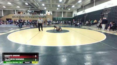 106 lbs Quarterfinal - Talatheon Warness, Aberdeen vs Dawnte Greene, Mariner