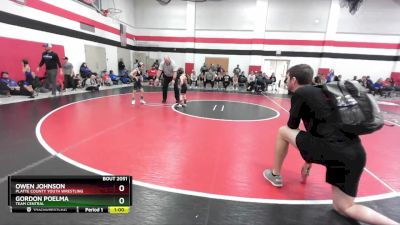 45-50 lbs Cons. Round 2 - Owen Johnson, Platte County Youth Wrestling vs Gordon Poelma, Team Central