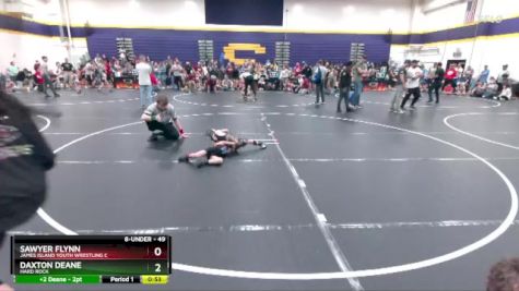 49 lbs Semifinal - Sawyer Flynn, James Island Youth Wrestling C vs Daxton Deane, Hard Rock