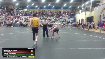 120 lbs Quarterfinal - Paul Tomayko, Saint Paul`s School vs Harrison Desai, John Carroll