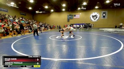 120 lbs Cons. Round 2 - Rylee Davis, Nipomo vs Addisyn Masullo, Atascadero