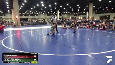 90 lbs Round 7 (8 Team) - Corbyn Eddy, North Desoto Wrestling Academy vs Wyatt Cornwall, Williamson County WC