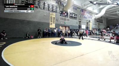 89 lbs Cons. Round 4 - Jax Tirapelle, The Empire vs Garrett Clark, Joesph Kerr Middle School