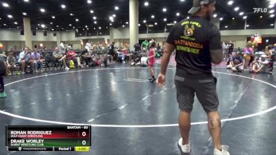 60 lbs Cons. Semi - Roman Rodriguez, Gulf Coast Wrestling vs Drake Worley, Rabbit Wrestling Club