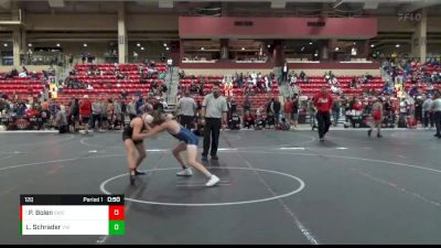 120 lbs Cons. Round 1 - Peyton Bolen, Salina Wrestling Club vs Levi Schrader, Victory Wrestling