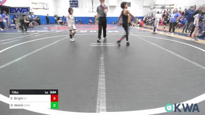 73 lbs Consi Of 4 - Eli Bright, Del City Little League vs Briar Welch, El Reno Wrestling Club