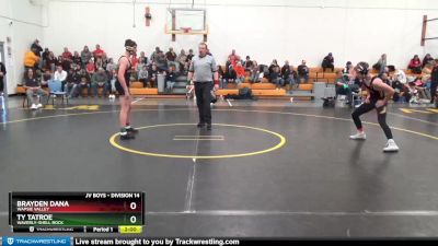 DIVISION 14 lbs Round 3 - Ty Tatroe, Waverly-Shell Rock vs Brayden Dana, Wapsie Valley