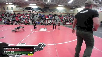 63 lbs Champ. Round 1 - Emmett Hill, Ferndale Force Wrestling Club vs Brayden Willette, Cle Elum Mat Miners Wrestling Club