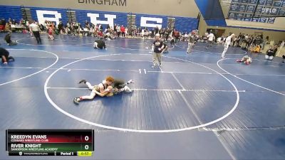 87 lbs Quarterfinal - River Knight, Sanderson Wrestling Academy vs Kreedyn Evans, Cougars Wrestling Club