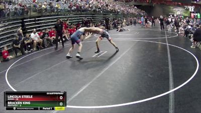 125 lbs Quarterfinals (8 Team) - Lincoln Steele, Idaho vs Bracken King, Kentucky