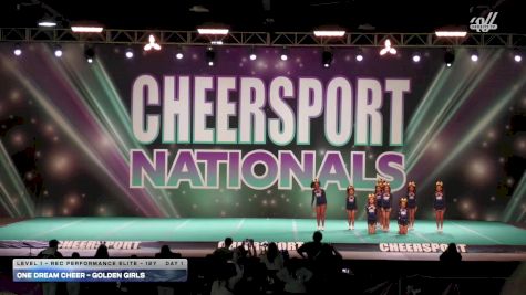 One Dream Cheer - Golden Girls [2026 L1 - Rec Performance Elite - 12Y Day 1] 2026 CHEERSPORT National All Star Cheerleading Championship
