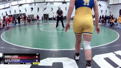 131 lbs Round 5 (16 Team) - Alexis Brua, D`Youville University vs Cadence Wallace, Siena Heights University