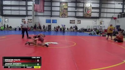 90 lbs Cons. Semi - Jaxson Hackett, Police Athletic League Of Lake vs Spencer Foutz, Chesapeake