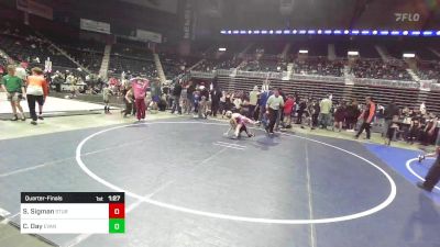 57 lbs Quarterfinal - Sawyer Sigman, Sturgis Youth WC vs Creed Day, Evanston Elite Wrestling