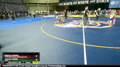 50-53 lbs Cons. Round 1 - Paisley Irving, Snoqualmie Valley Wrestling Club vs Sophia Gemin, NWWC