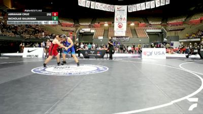All Cadet Boys Freestyle Upper - 215 lbs Cons. Round 4 - Abraham Cruz, San Pedro High School Wrestling vs Nicholas Balbuena