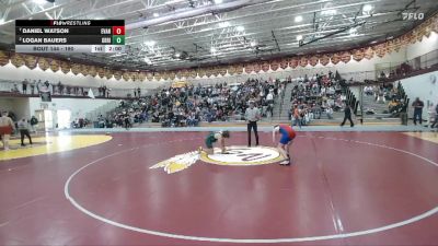190 lbs Quarterfinal - Daniel Watson, Evanston vs Logan Bauers, Green River