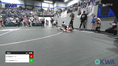 49 lbs Quarterfinal - Brody Boyd, Team Tulsa Wrestling Club vs Hunter Larsen, Blue Devil Wrestling