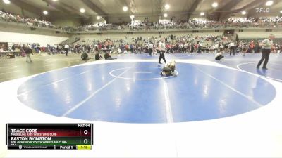 65 lbs Champ. Round 2 - Easton Byington, Ste. Genevieve Youth Wrestling Club-AAA vs Trace Core, Marceline Kids Wrestling Club