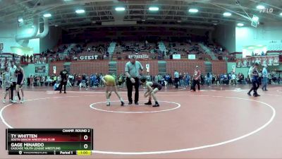 95 lbs Champ. Round 2 - Gage Minardo, Cascade Youth League Wrestling vs Ty Whitten, South Gibson Wrestling Club