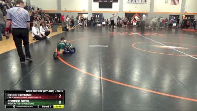 PW-5 lbs Semifinal - Ryder Edmund, CRK Junior Cougar Wrestling Cl vs Cooper Nicol, Wildcat Youth Wrestling